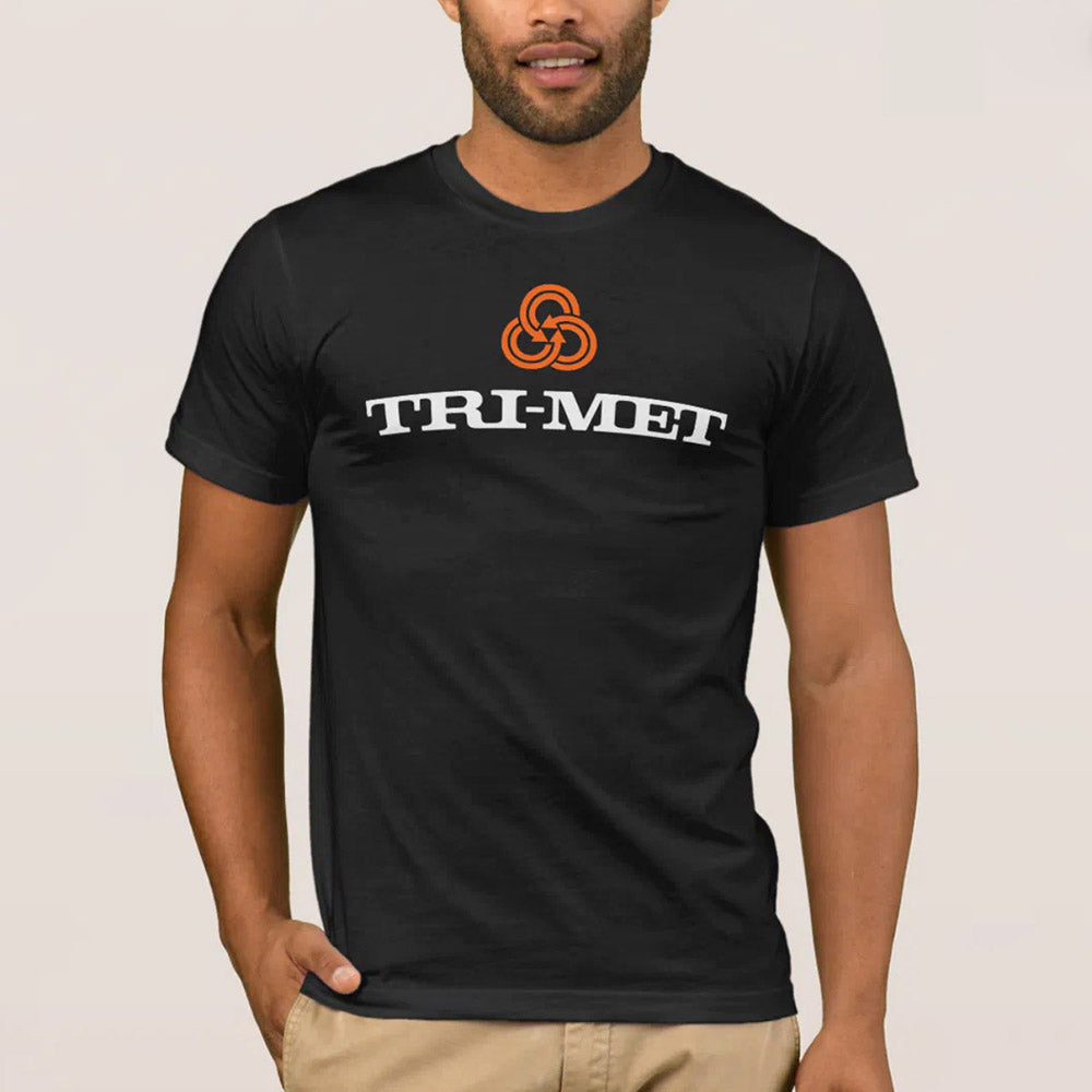 TriMet Throwback shirt - logo on top - black